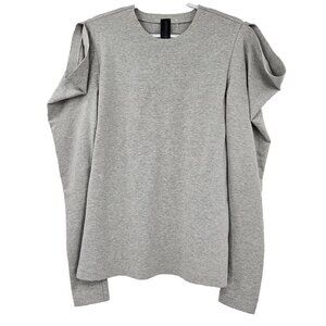 Norma Kamali Cold Shoulder Sweatshirt Gray Women’s Size S Athleisure Lounge Wear